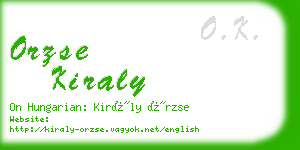 orzse kiraly business card